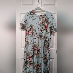 🎆 SHEIN Blue with Pink Floral Dress